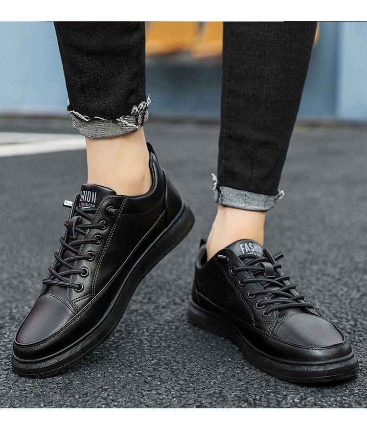 (Queima de estoque) Tênis Masculino Flat Couro Legítimo